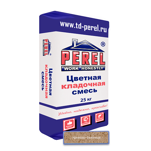 Кремово-бежевая кладочная смесь Perel VL 25 кг — фото 2